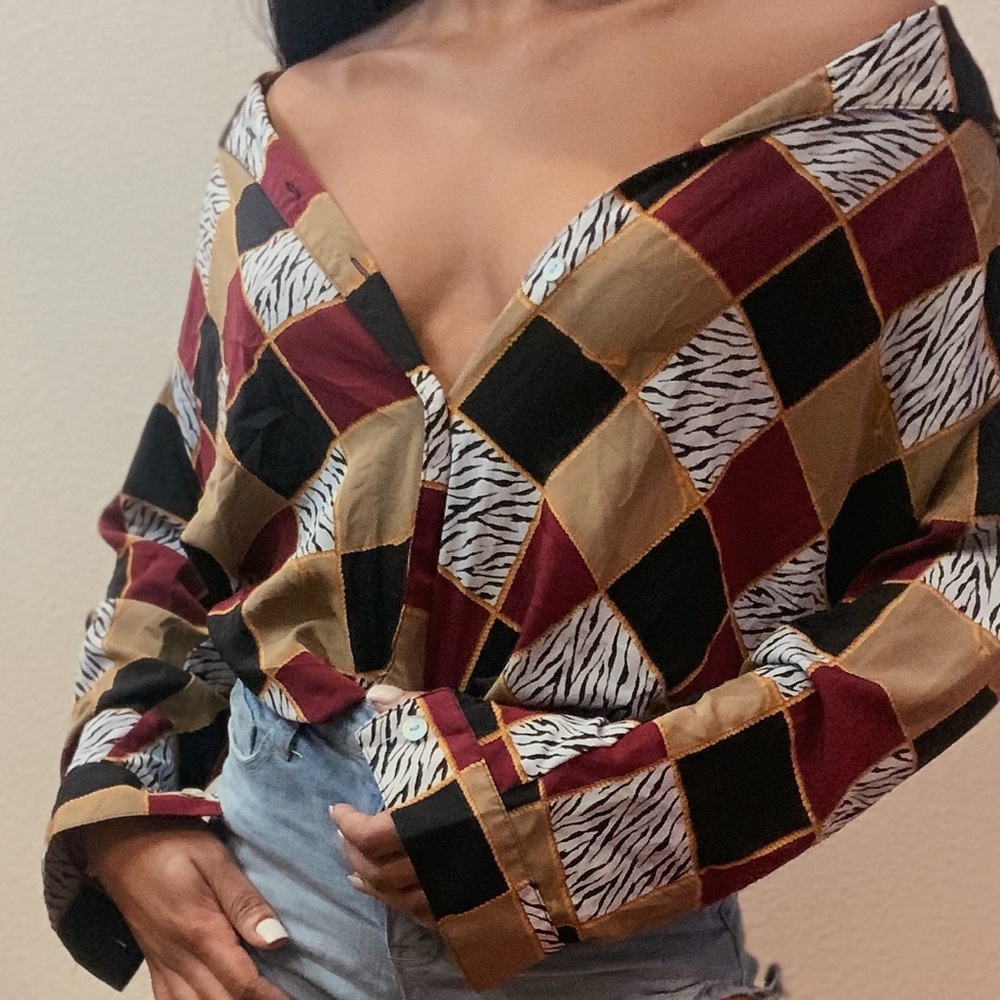 Mixed print Button down